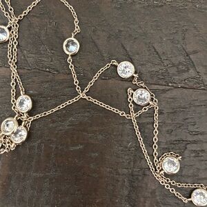 Elegant Givenchy Bezel Set Crystal Station Necklace
